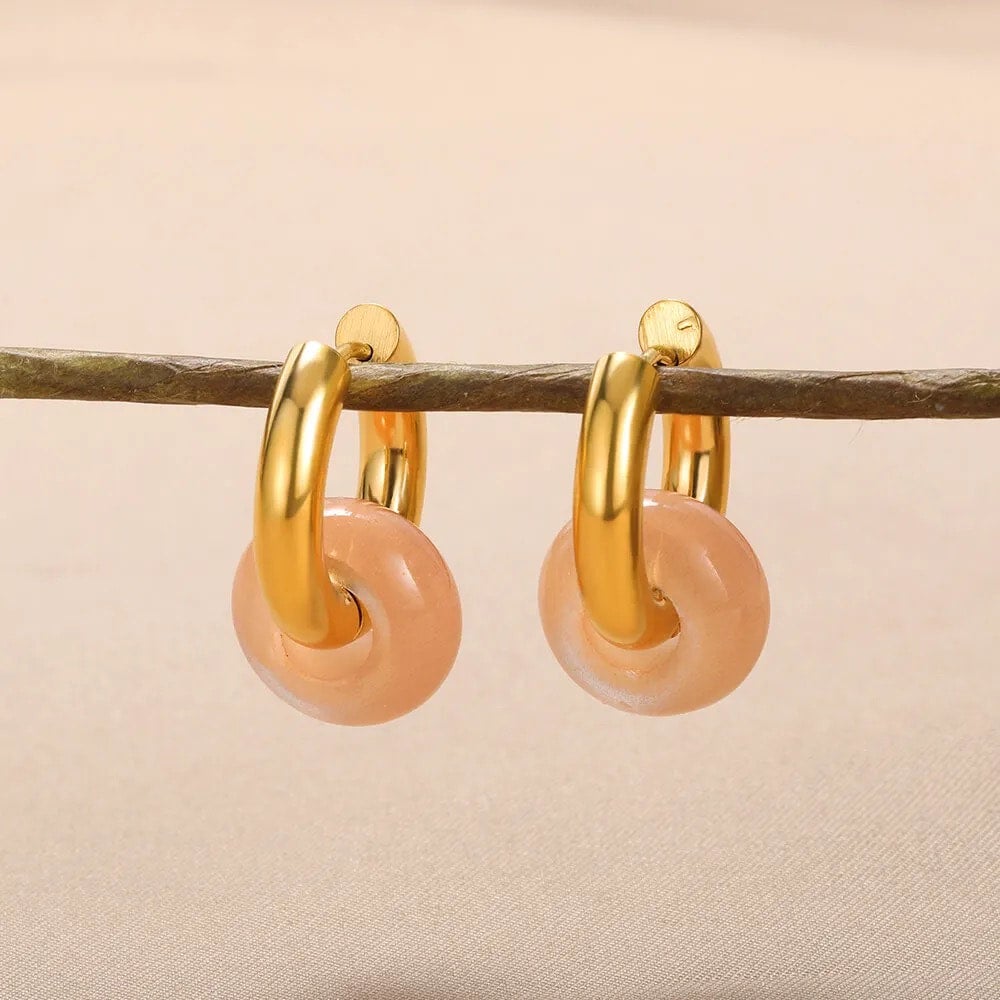 Rita Peach Hoop Earrings | The happy place salon